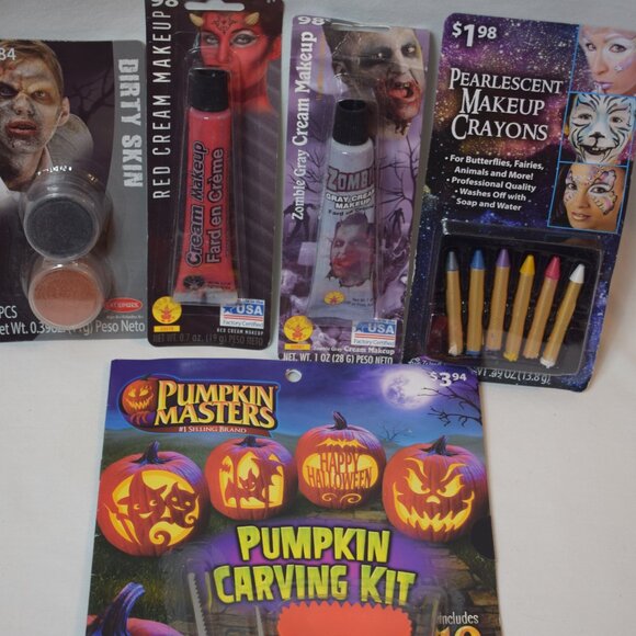 Halloween 4 Piece Makeup Lot #1 with Pumpkin Carving Kit - Picture 1 of 1